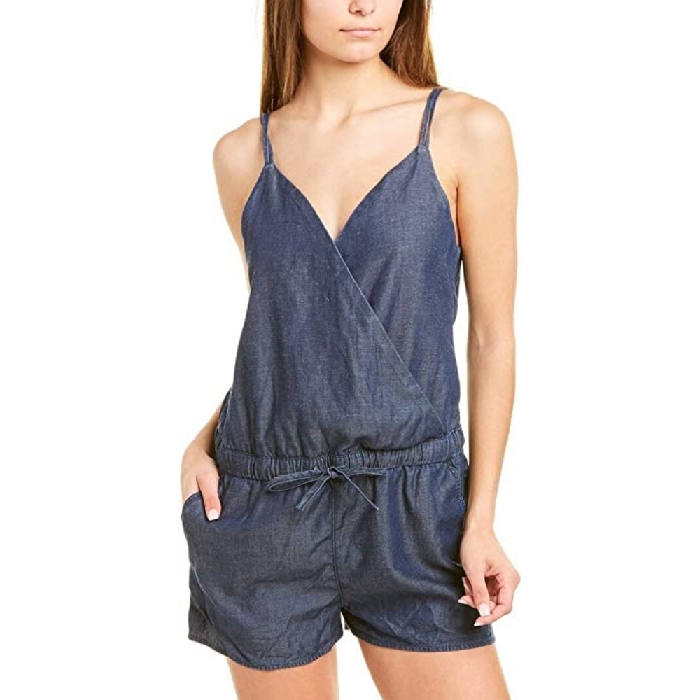 All Saints JOANNA Denim Playsuit Romper Size 4